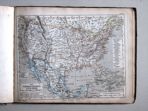 Compendiöser allgemeiner Atlas, 1853
32. Die Vereinigten Staaten nebst Canada und Mexico