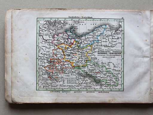 Weiland, Geographisch-statistischer Taschen-Atlas, 1838
9. Die Königlich Preussischen Provinzen Brandenburg, Pommern, Sachsen und Schlesien, nebst den beiden Großherzogthümern Mecklenburg