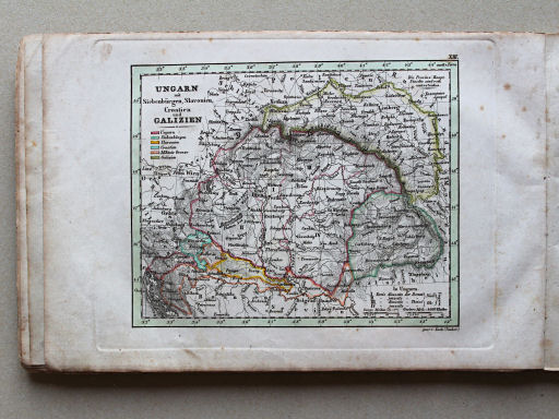 Weiland, Geographisch-statistischer Taschen-Atlas, 1838
13. Ungarn mit Siebenbürgen, Slavonien, Croatien, und Galizien