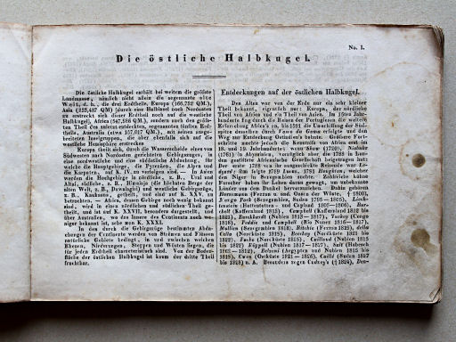 Weiland, Geographisch-statistischer Taschen-Atlas, 1838
1. Die östliche Halbkugel
