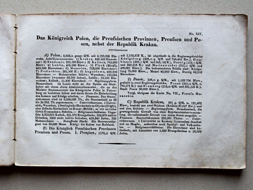 Weiland, Geographisch-statistischer Taschen-Atlas, 1838
14. Das Königreich Polen, die Preußischen Provinzen, Preußen und Posen, nebst der Republik Krakau