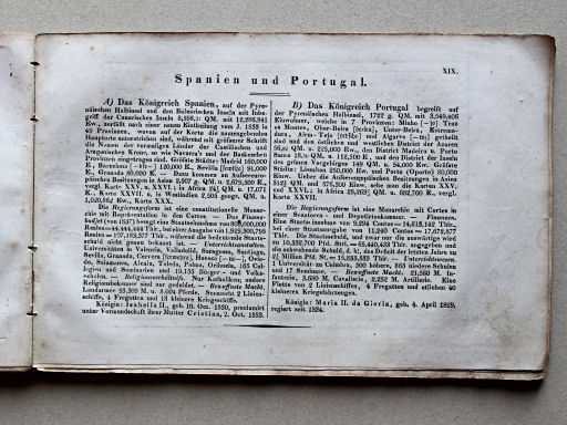 Weiland, Geographisch-statistischer Taschen-Atlas, 1838
19. Spanien und Portugal