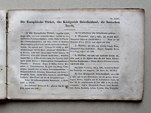 Weiland, Geographisch-statistischer Taschen-Atlas, 1838
24. Die Europäische Türkei, das Königreich Griechenland, die Ionischen Inseln