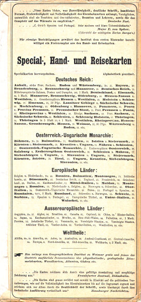 Hand- und Eisenbahnkarte
73. Bosnien Dalmatien Montenegro