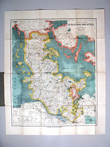 Weimarer Hand- und Reisekarte
17. Preussische Provinz Schleswig-Holstein mit Lauenburg und den freien und Hansestädten Hamburg & Lübeck (ca. 1886)