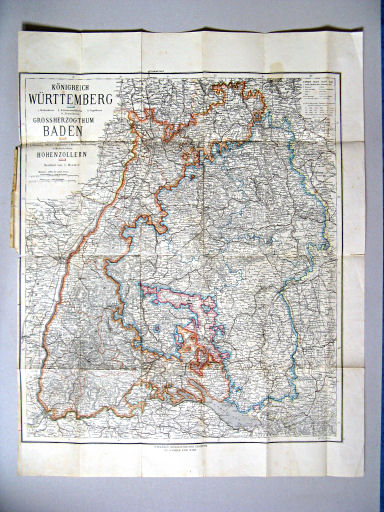 Weimarer Hand- und Reisekarte
21. Königreich Württemberg, Grossherzogthum Baden, Hohenzollern (1892)