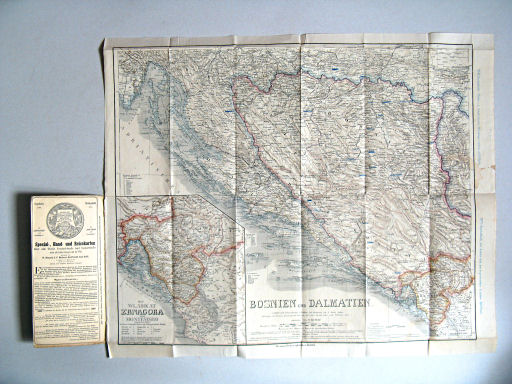 Hand- und Eisenbahnkarte
73. Bosnien und Dalmatien. Das Vladikat Zrnagora oder Montenegro (1876)