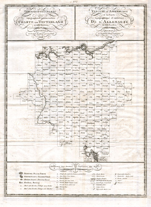 Topographisch-militairische Charte von Teutschland (1819)
Uebersichtstableau I / Tableau d'Assemblage I