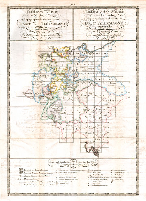 Topographisch-militairische Charte von Teutschland (1819)
Uebersichtstableau II / Tableau d'Assemblage II