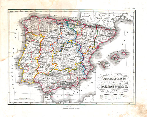 Glaser's Atlas über alle Theile der Erde (1842)
3. Spanien und Portugal