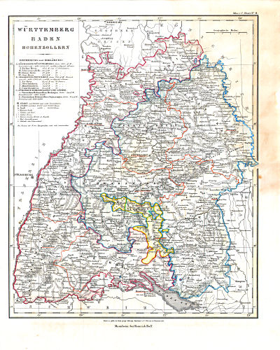 Glaser's Atlas über alle Theile der Erde (1842)
11. Württemberg Baden Hohenzollern