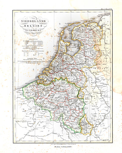 Glaser's Atlas über alle Theile der Erde (1842)
15. Niederlande Belgien Luxemburg