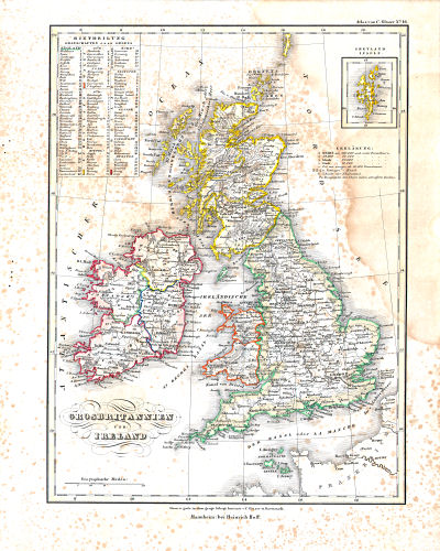 Glaser's Atlas über alle Theile der Erde (1842)
16. Grossbritannien und Ireland