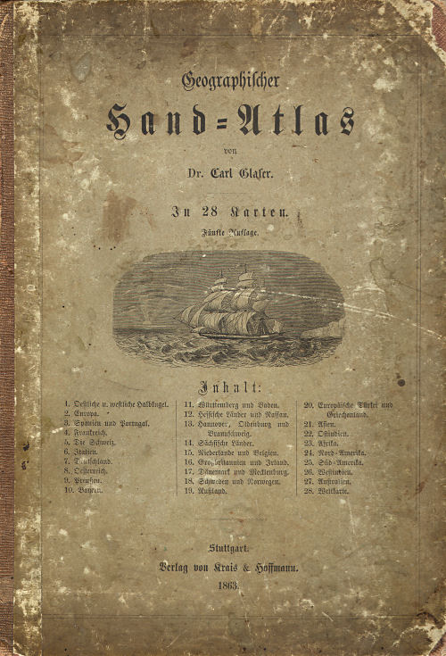 Glaser's Geographischer Hand-Atlas (1863)
Voorkant band / Front cover