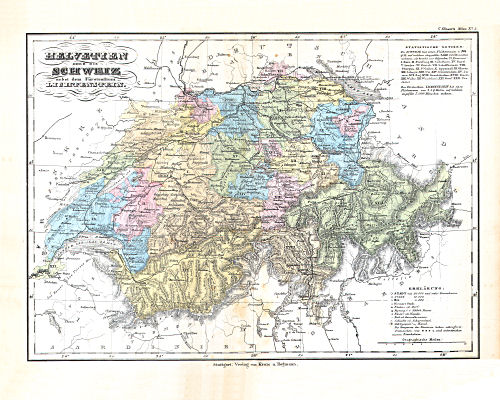 Glaser's Geographischer Hand-Atlas (1863)
5. Helvetien oder die Schweiz nebst dem Fürstenthum Lichtenstein