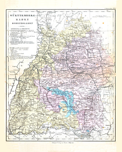 Glaser's Geographischer Hand-Atlas (1863)
11. Württemberg Baden Hohenzollern