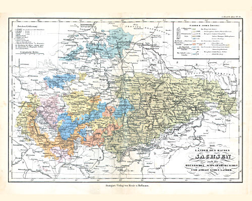 Glaser's Geographischer Hand-Atlas (1863)
14. Die Laender des Hauses Sachsen auch die Reuss'schen Schwarzburg'schen und Anhalt'schen Laender