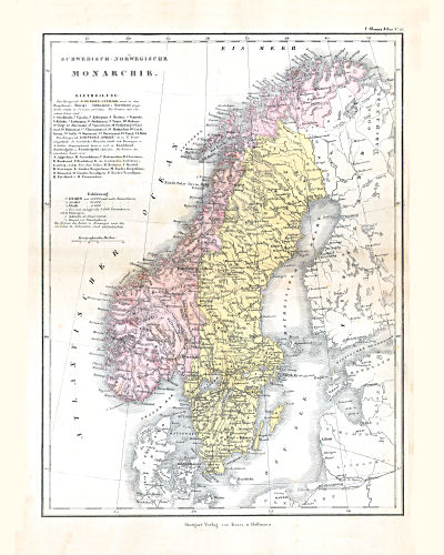 Glaser's Geographischer Hand-Atlas (1863)
18. Schwedisch-Norwegische Monarchie