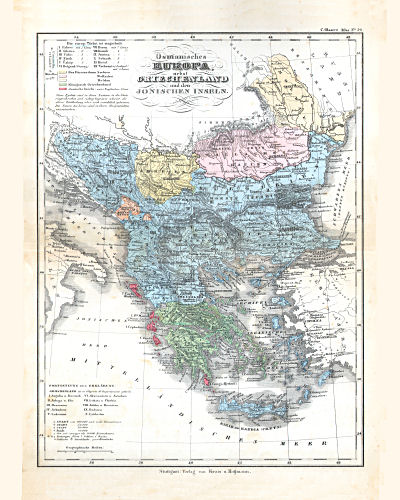 Glaser's Geographischer Hand-Atlas (1863)
20. Osmanisches Europa, nebst Griechenland und den Jonischen Inseln
