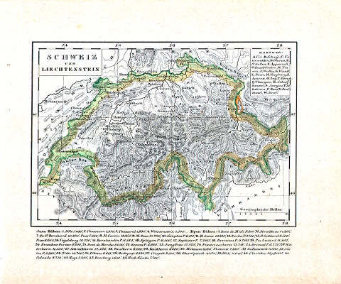 Glaser's Kleiner Atlas (ca. 1848)
14. Schweiz und Liechtenstein