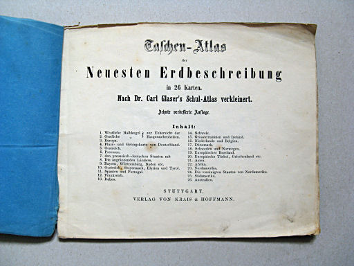 Glaser's Taschen-Atlas (ca. 1860)
Titelpagina