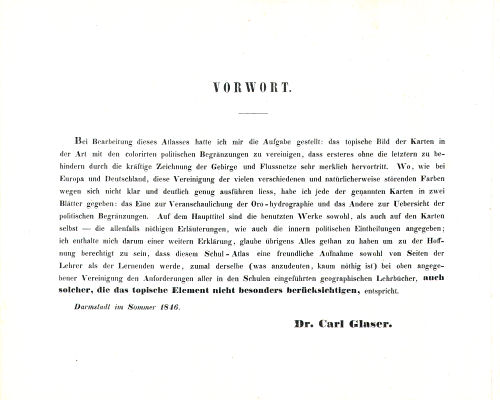 Dr. Carl Glaser's Schul-Atlas (1846)
Voorwoord / Preface