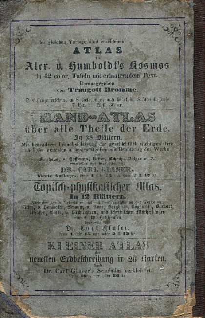 Dr. Carl Glaser's Schul-Atlas (1854)
Achterkant band / Back cover