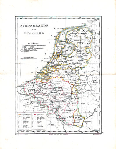 Dr. Carl Glaser's Schul-Atlas (1854)
18. Niederlande und Belgien