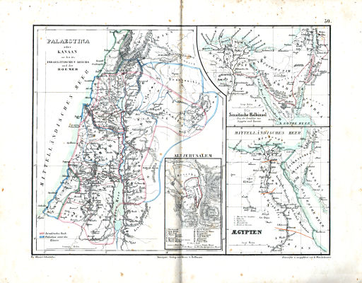 Dr. Carl Glaser's Schul-Atlas (1854)
30. Palästina oder Kanaan, Aegypten