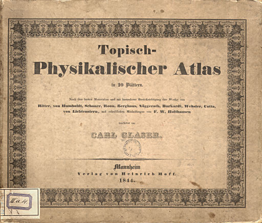 Glaser's Topisch-Physikalischer Atlas (1844)
Voorkant band / Front cover