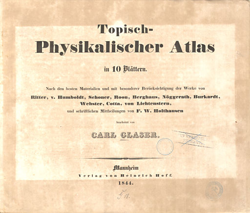 Glaser's Topisch-Physikalischer Atlas (1844)
Titelpagina / Title page