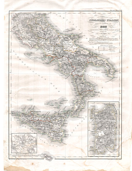 Glaser's Vollständiger Atlas (1840)
12. Südliches Italien nebst der Umgebung von Rom