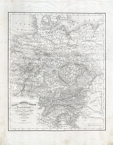Glaser's Vollständiger Atlas (1840)
14. Fluss und Gebirgs Karte von Deutschland