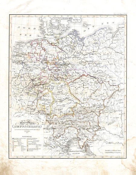 Glaser's Vollständiger Atlas (1840)
15. Generalkarte von Deutschland