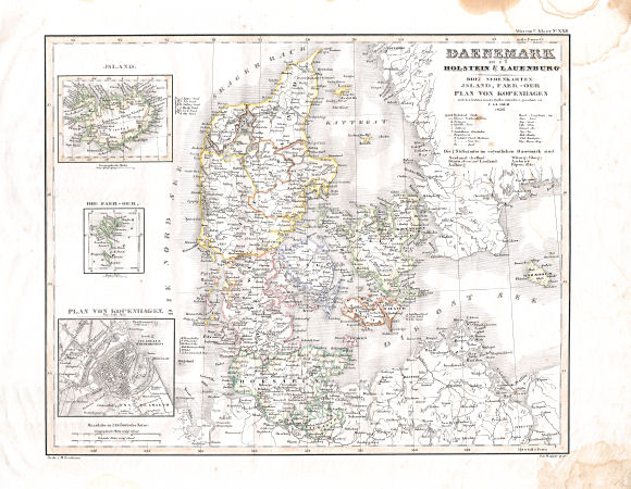 Glaser's Vollständiger Atlas (1840)
22. Daenemark mit Holstein & Lauenburg
