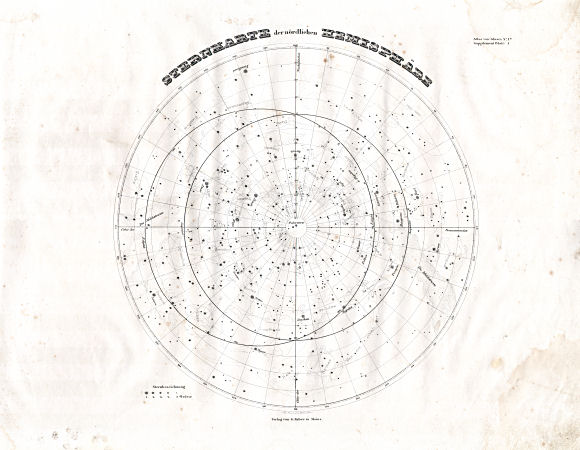 Glaser's Vollständiger Atlas (1840)
1a. Sternkarte der nördlichen Hemisphäre
