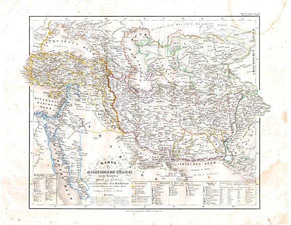 Glaser's Vollständiger Atlas (1840)
28b. Karte der Asiatischen Türkei und der Staaten in Jran und Turan, mit dem nordwestlichen Theile Hindustans und der Ostküste des rothen Meers