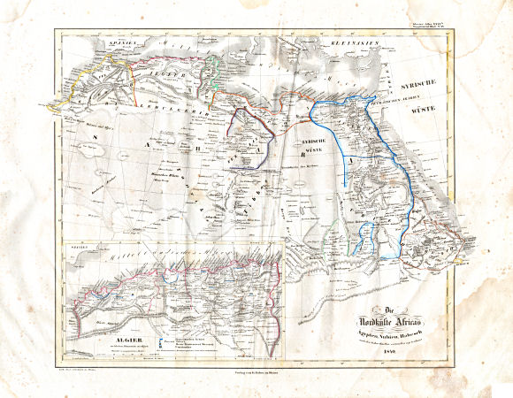 Glaser's Vollständiger Atlas (1840)
31b. Die Nordküste Africas. Ägypten, Nubien, Habesch