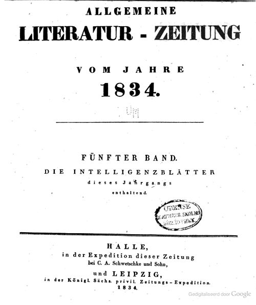 Allgemeine Literatur-Zeitung, 1834
