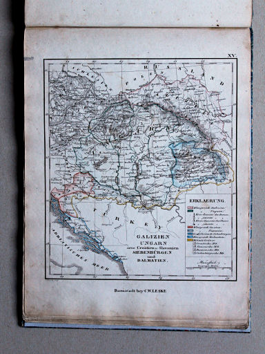 Leske, Vollständiger Schulatlas, ca. 1832
XV. Galizien, Ungarn nebst Croatien u. Slavonien, Siebenbürgen und Dalmatien