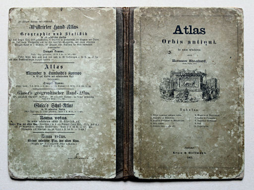 Rheinhard, Atlas Orbis antiqui, 1863
Voor- en achterkant band / Front and back cover