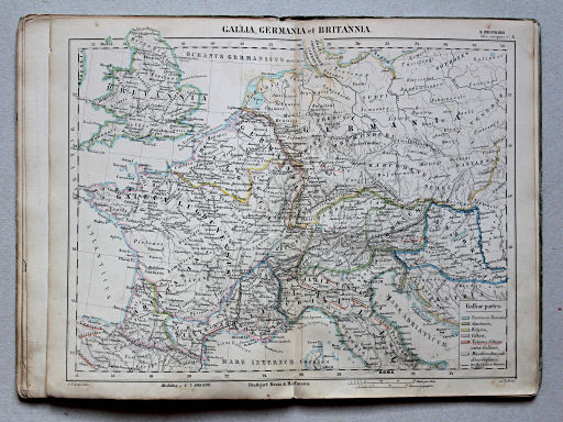 Rheinhard, Atlas Orbis antiqui, 1863
7. Gallia, Germania et Britannia (Nº X)
