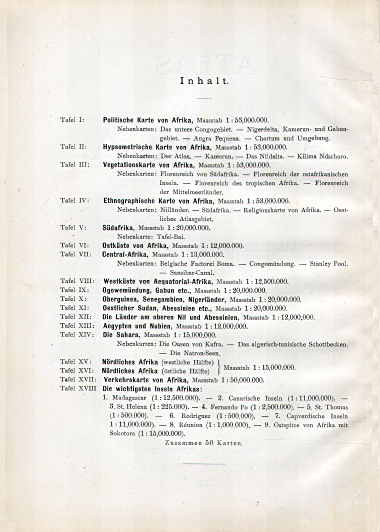 Hartleben's Atlas von Afrika (1886)
Lijst van kaarten / List of maps