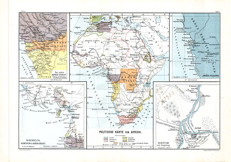 Hartleben's Atlas von Afrika (1886)
1. Politische Karte von Afrika