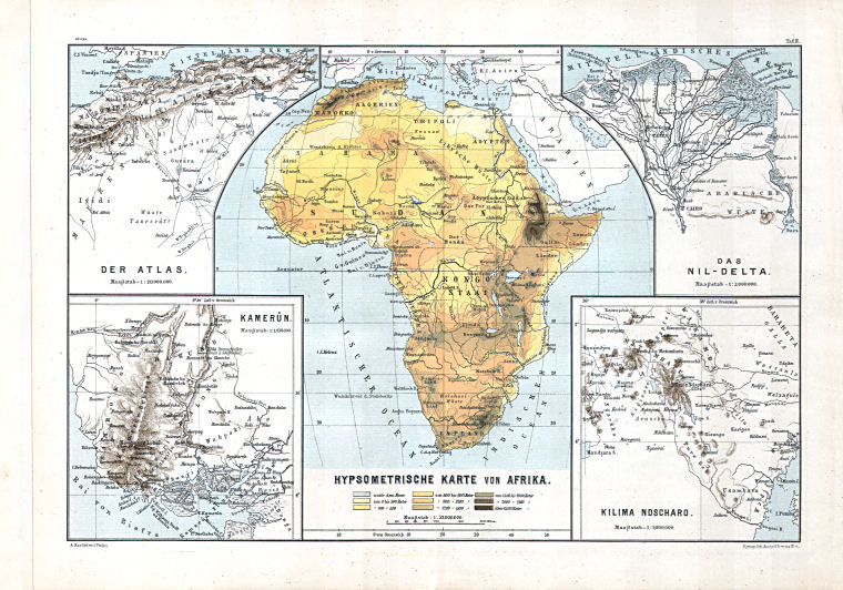 Hartleben's Atlas von Afrika (1886)
2. Hypsometrische Karte von Afrika