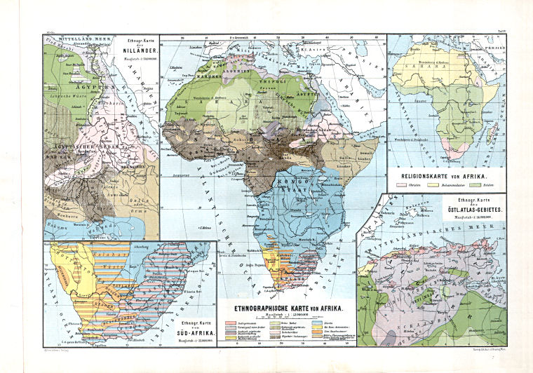 Hartleben's Atlas von Afrika (1886)
4. Ethnographische Karte von Afrika