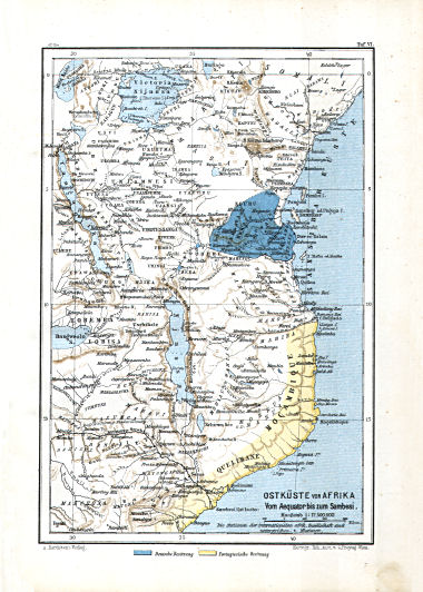 Hartleben's Atlas von Afrika (1886)
6. Ostküste von Afrika vom Aequator bis zum Sambesi