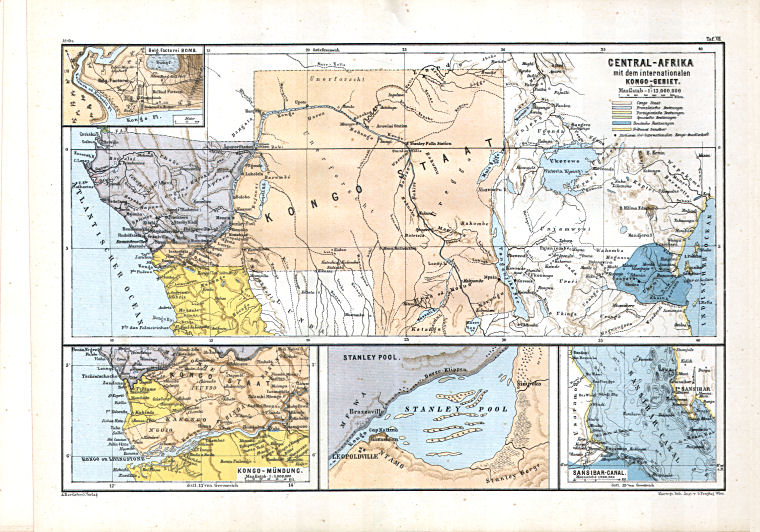 Hartleben's Atlas von Afrika (1886)
7. Central-Afrika mit dem internationalen Kongo-Gebiet