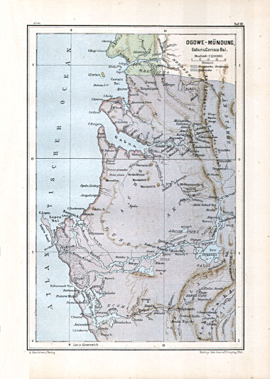 Hartleben's Atlas von Afrika (1886)
9. Ogowe-Mündung, Gabun u. Corisco Bai