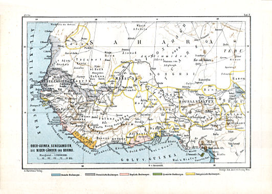 Hartleben's Atlas von Afrika (1886)
10. Ober-Guinea, Senegambien, die Niger-Länder und Bornu